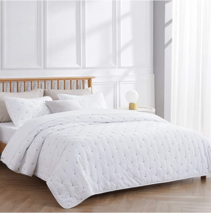 W Decor3-Piece Dot Stitch Quilt Set with Shams. All Season Bedspread Quilt Set，100% cotton （Cotton Fabric））