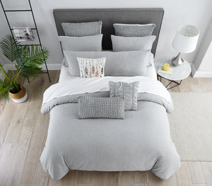 Jersey Knit Cotton Square Pillow in Grey - Wonderhome