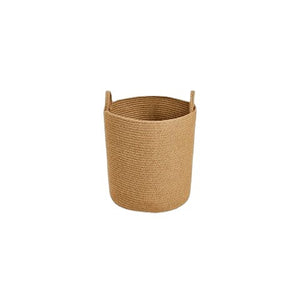 Kaycee Rose Round Wicker Storage Basket, Woven Laundry Basket with Handles, Floor Basket for Blankets, Shoe, Large Jute Basket for Living Room, Bedroom Room