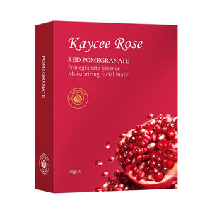 Kaycee Rose- Red Pomegranate Essence Moisturizing 10 Sheet Mask -- Intensively Hydrating & Instantly Soothing Anti-ageing Facial Mask -For All Skin Care Types
