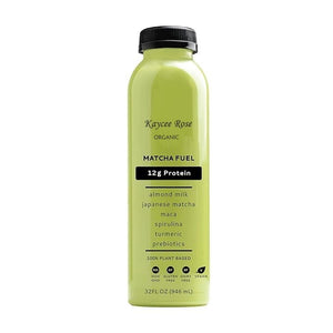 Kaycee Rose Organics Protein | Matcha Fuel 12 FL Oz | Plant Based Protein Shakes, Ready To Drink | Organic, Gluten Free, Dairy Free, Soy Free