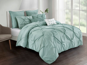 Harper Solid Comforter Set in Green - Wonderhome