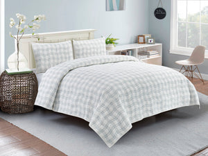 Sebastian Cotton Quilt Set in Green - Wonderhome