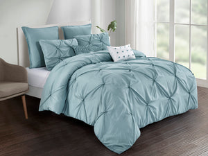 Harper Solid Comforter Set in Blue - Wonderhome