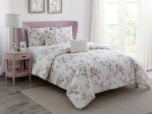 Floral Garden Cotton Comforter Set in Pink - Wonderhome