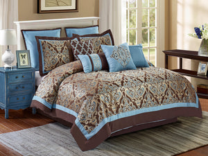 Turin Jacquard Comforter Set in Brown - Wonderhome