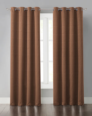 Foster Light Blocking Panel Curtains in Orange - Wonderhome