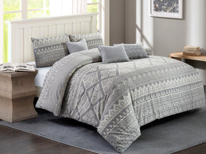 Jaipur Printed Cotton Comforter Set in Grey - Wonderhome