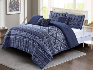 Jaipur Printed Cotton Comforter Set in Blue - Wonderhome