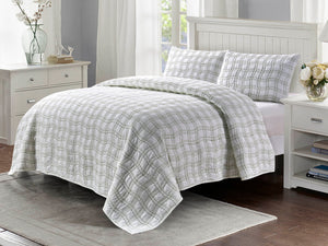 Sebastian Cotton Quilt Set in Green - Wonderhome