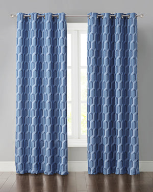 Manchester Light Blocking Panel Curtains in Blue - Wonderhome