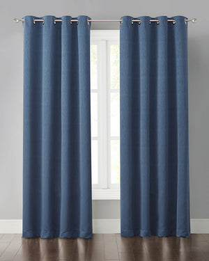 Foster Light Blocking Panel Curtains in Blue - Wonderhome