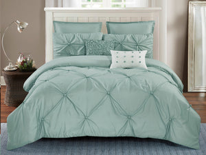 Harper Solid Comforter Set in Green - Wonderhome