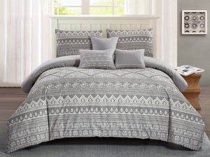 Jaipur Printed Cotton Comforter Set in Grey - Wonderhome