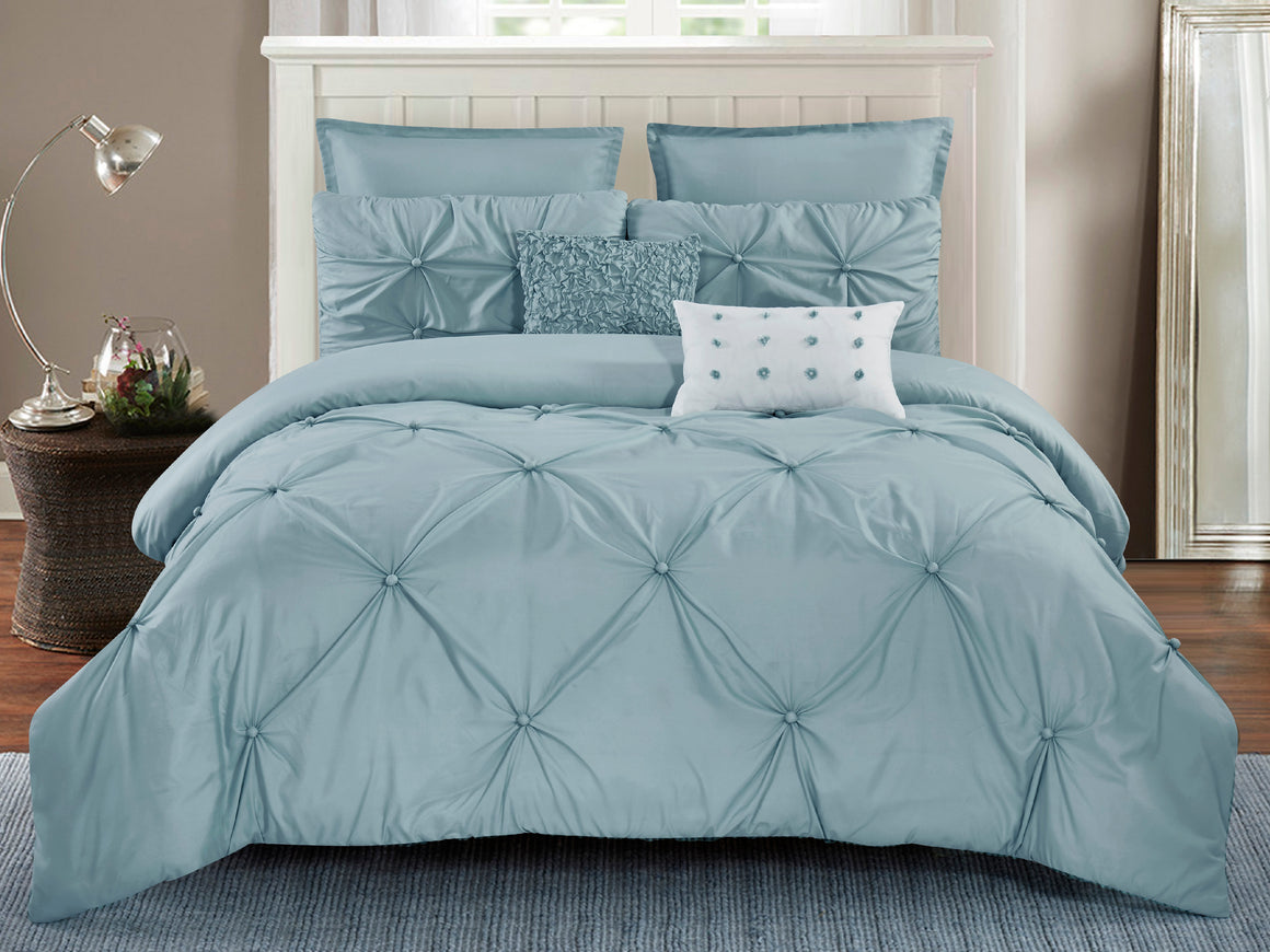 Harper Solid Comforter Set in Blue - Wonderhome