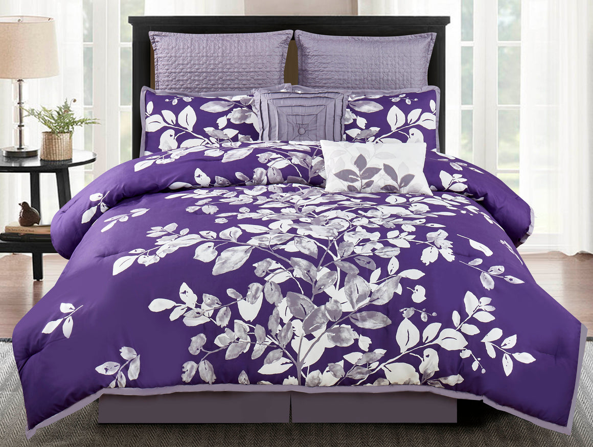 Penelope Embellished Comforter Set in Purple - Wonderhome