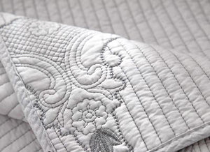 W Decor Sham , Barcade Embroidery Pattern Elegant Embroidered Decorative Sham