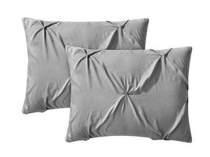 Hampton Pleated Comforter Set in Grey - Wonderhome
