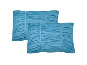 Rachel Pleated Comforter Set in Blue - Wonderhome