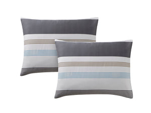 Sabrina Cotton Printed Comforter Set in Blue & Grey - Wonderhome