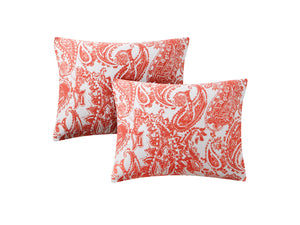 Renee Cotton Printed Comforter Set in Coral - Wonderhome