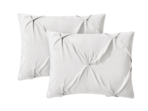 Hampton Pleated Comforter Set in Off White - Wonderhome