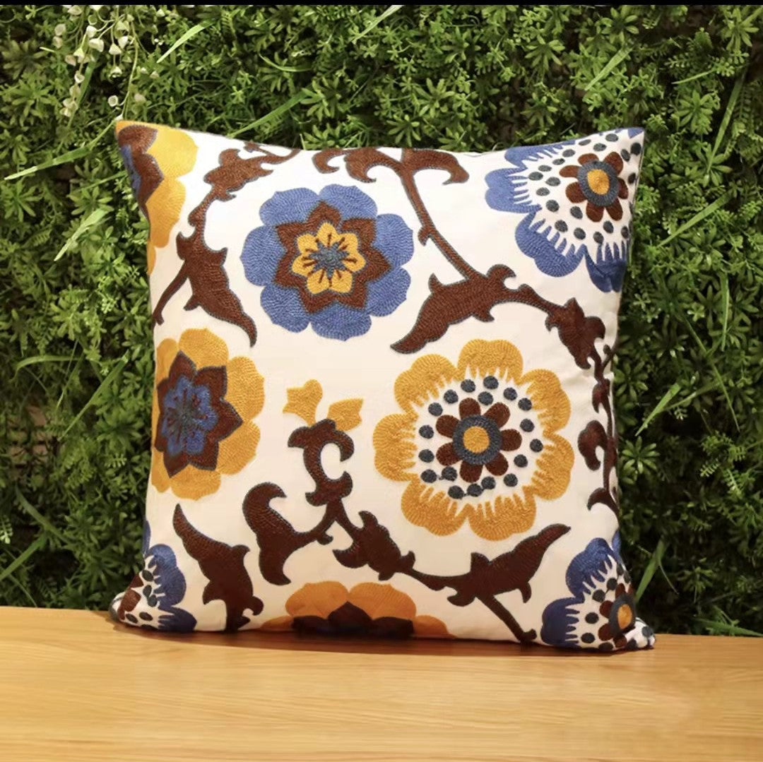 Bohemian Pillow Covers Modern Pillows Embroider 18x18 Pillow Cover