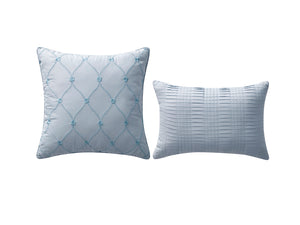 Hampton Pleated Comforter Set in Light Blue - Wonderhome