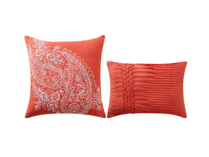 Renee Cotton Printed Comforter Set in Coral - Wonderhome