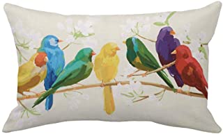 Real Tex Throw Pillow Covers Rectangle Bird Pattern Home Decorative Pillowcase