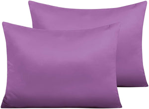 W Decor Rayon Pillow Cases for Hair and Skin, Luxury Standard Hidden Zipper Pillowcases , 20 x 26 Inches, Purple（Rayon Fabric）
