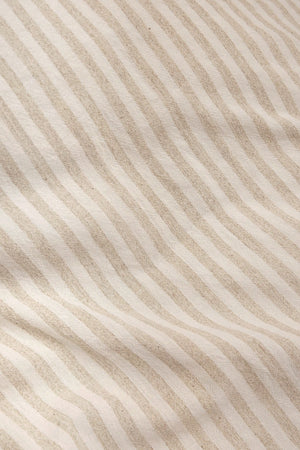 HARVELY Cotton Linen Mottled Yarn-dyed Stripe With Flange Trim Cover