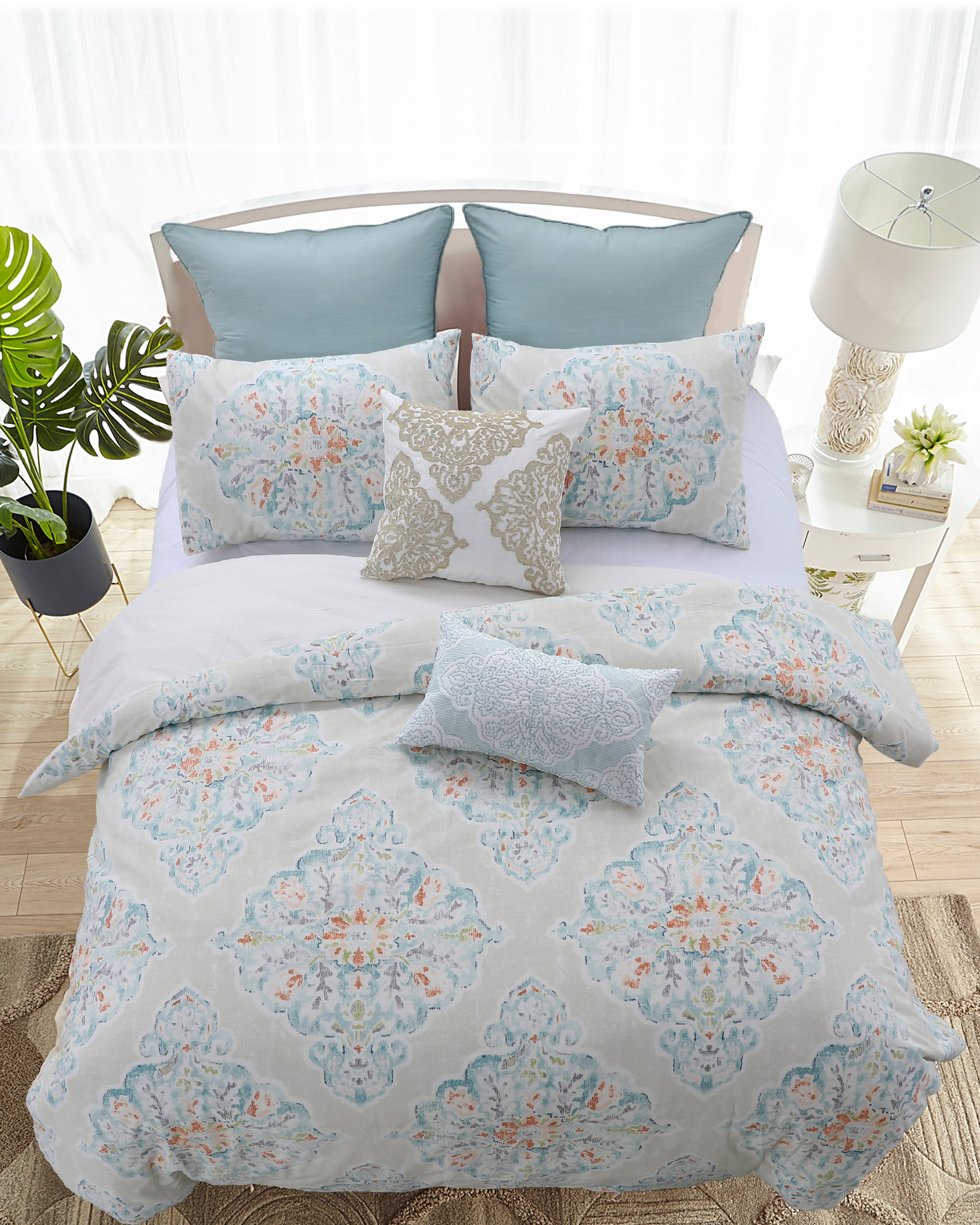 Florentine Cotton Duvet Set in Light Taupe - Wonderhome