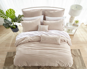 Washed Cotton Duvet Set in Ivory - Wonderhome