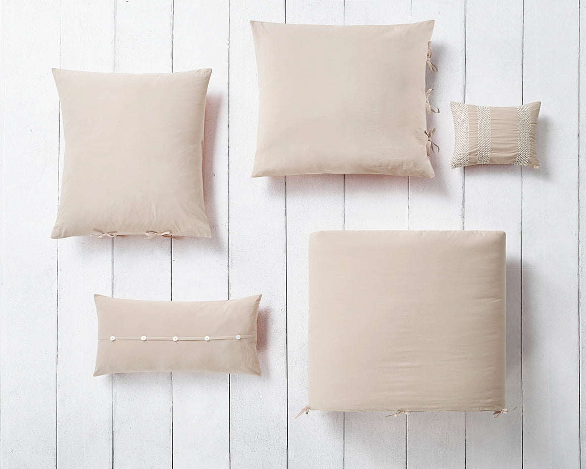 Washed Cotton Rectangle Pillow in Ivory - Wonderhome
