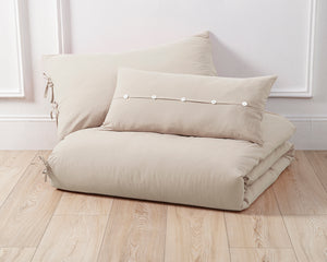 Washed Cotton Duvet Set in Ivory - Wonderhome