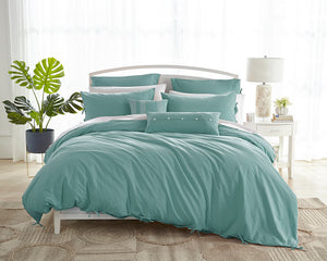 Washed Cotton Duvet Set in Blue - Wonderhome