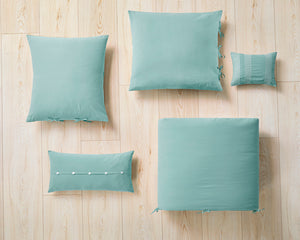 Washed Cotton Oblong Pillow in Blue - Wonderhome