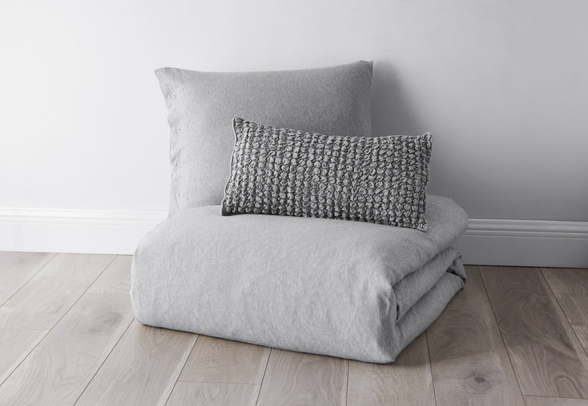 Jersey Knit Cotton Euro Shams in Grey - Wonderhome