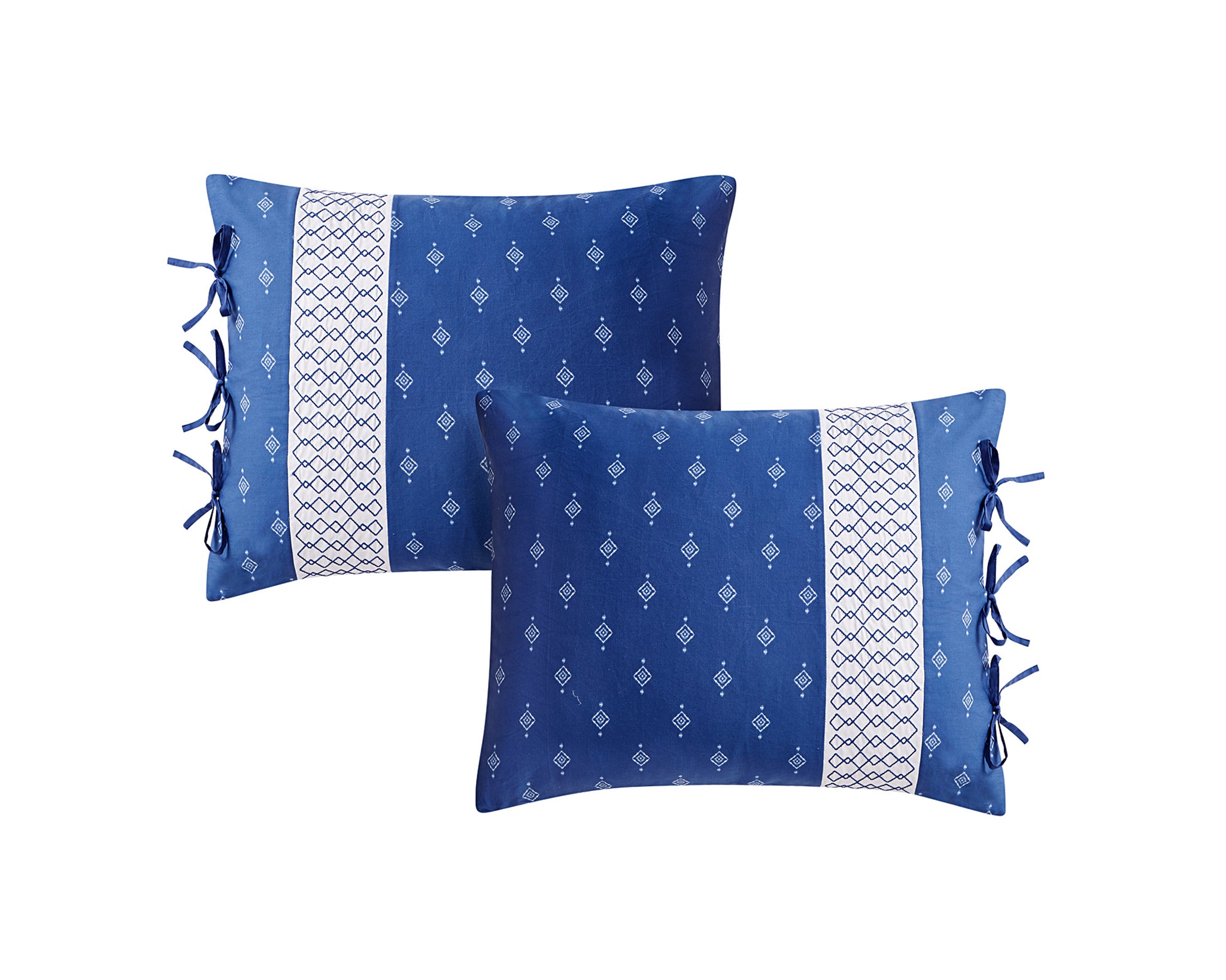 Shibori Stripe Cotton Duvet Set in Blue - Wonderhome