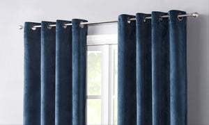 Cathy Velvet Light Blocking Panel Curtains in Regal Blue - Wonderhome