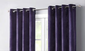 Cathy Velvet Light Blocking Panel Curtains in Regal Purple - Wonderhome