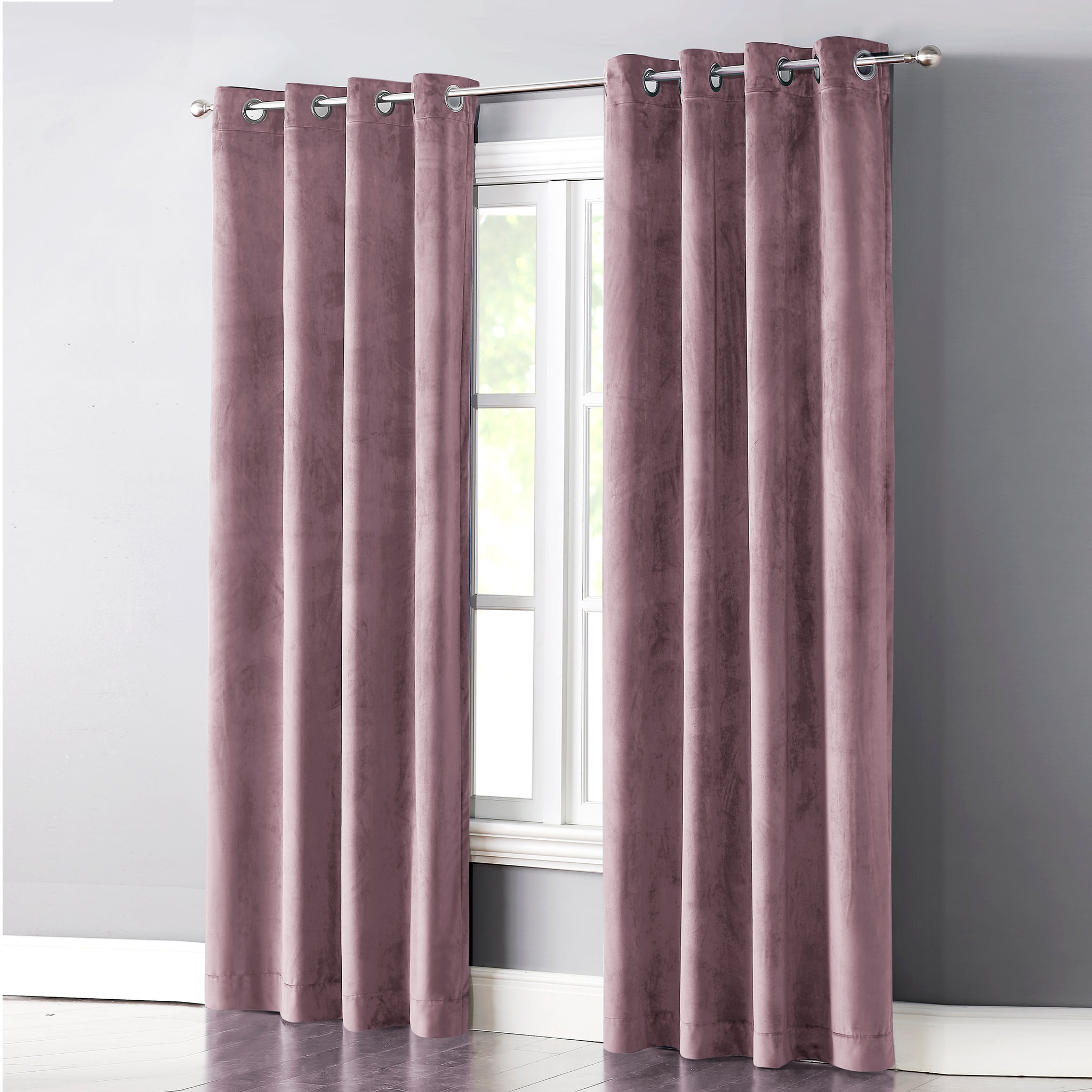 Cathy Velvet Light Blocking Panel Curtains in Lilac - Wonderhome