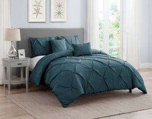 Hampton Pleated Comforter Set in Emerald - Wonderhome