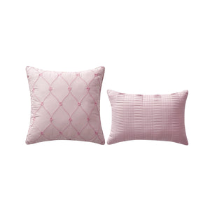 Hampton Pleated Comforter Set in Pink - Wonderhome