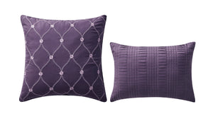 Hampton Pleated Comforter Set in Purple - Wonderhome