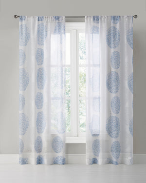 Josephine Burnout Panel Curtains in Blue - Wonderhome