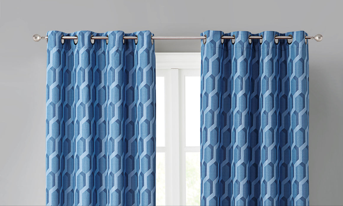 Manchester Light Blocking Panel Curtains in Blue - Wonderhome