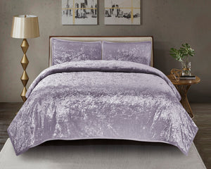 Mystique Velvet Quilt Set in Purple - Wonderhome