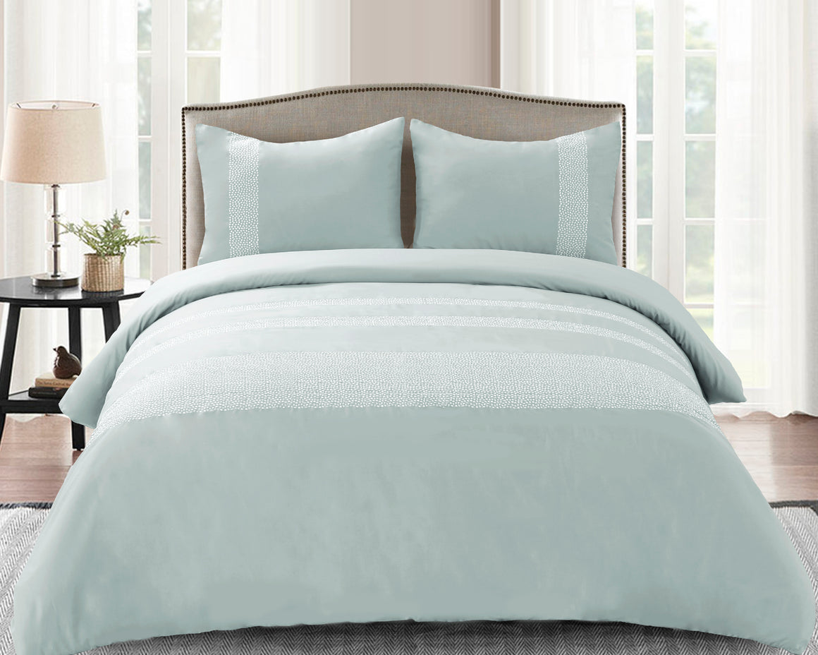 Pebble Cotton Comforter Set in Seafoam - Wonderhome